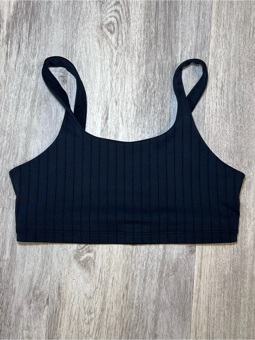 Alo Yoga Ribbed Black Sports Bralette Size Medium